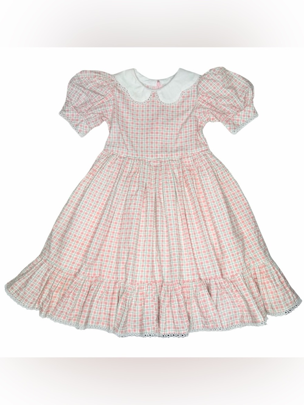 Vintage Handmade Puff Sleeve Peter Pan Collar Dress